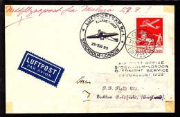 1928. Air Mail. 25 øre Red KØBENHAVN LUFTPOST 2 29.8.28. LUFTPOSTEXP. Nr. 1 STOCKHOLM-L... (Michel: 145) - JF103861 - Posta Aerea