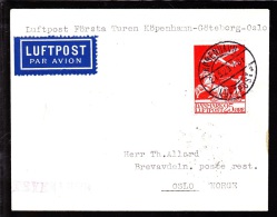 1929. Air Mail. 25 øre Red KØBENHAVN LUFTPOST 2 21.5.29. OSLO 22. V. 29. (Michel: 145) - JF103857 - Aéreo