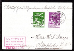 1929. Air Mail. 15 øre + 10 Øre Green With Variety (pos. 13) (AFA 144x). KØBENHAVN LUFT... (Michel: 143 (AFA 144x)) - JF - Luchtpostzegels