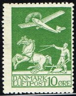 1925. Air Mail. 10 øre Green. (Michel: 143) - JF158316 - Posta Aerea