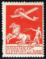 1925. Air Mail. 25 øre Red. Missing Perf. (Michel: 145) - JF158318 - Poste Aérienne