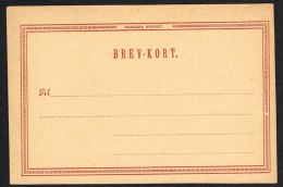 RANDERS BYPOST. 1887. BREV-KORT 5 ØRE Red With Variety Without 5. Scarce. (Michel: ) - JF104030 - Ortsausgaben