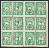 RANDERS BYPOST.  1889. 2 ØRE 12-BLOCK.  (Michel: DAKA 46) - JF107728 - Local Post Stamps