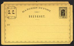 RANDERS BYPOST. 1887. BREV-KORT 3 ØRE Black. Very Scarce PROOF MENTIONED In Ringstrøms ... (Michel: ) - JF104047 - Emissions Locales