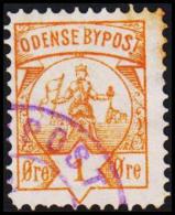 ODENSE BYPOST. 1886. 1 ØRE.  (Michel: DAKA 12a) - JF107790 - Emisiones Locales