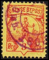 ODENSE BYPOST. 1886. 3 ØRE.  (Michel: DAKA  14) - JF107781 - Emissions Locales