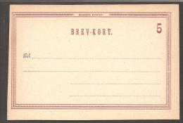 RANDERS BYPOST. 1887. BREV-KORT (POSTCARD) 5 øre Red. Beautiful Unused Card. (Michel: ) - JF170742 - Ortsausgaben