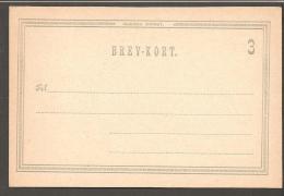 RANDERS BYPOST. 1887. BREV-KORT (POSTCARD) 3 øre Greyish Blue. Beautiful Unused Card. (Michel: ) - JF170739 - Ortsausgaben