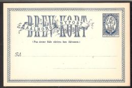 AALBORG BYPOST. 1888. BREV KORT (Postcard) 5 øre Blue. EXPRES.Beautiful Unused Card. (Michel: ) - JF170685 - Local Post Stamps