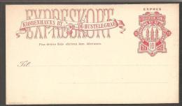 KJØBENHAVNS BY- OG HUSTELEGRAF. 1882. BREVKORT (Post Card) 10 øre Red. Beautiful Unused... (Michel: ) - JF170792 - Ortsausgaben