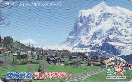 Télécarte Japon - SUISSE -  MONTAGNE / ALPES - MOUNTAIN  Japan Phonecard SWITZERLAND SCHWEIZ - Site HANSHIN AIRLINES 69 - Bergen