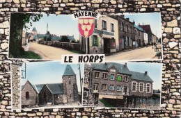 LE HORPS (53)  VUE GENERALE , LA MAIRIE, L'EGLISE, L'ECOLE DES GARCONS - Le Horps