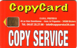 CARTE A PUCE CHIP CARD COPYCARD COPY SERVICE BEZIERS (34) NUMEROTEE NEUVE MINT - Ausstellungskarten