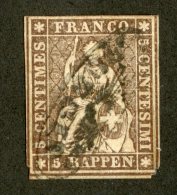 3449  Swiss 1855   Mi.#13 IIBys (o) Zum.#22D  Scott #25  Cat. 32.€ -Offers Welcome!- - Oblitérés