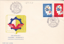 3949 INTEREUROPEAN ECONOMICAL AND CULTURAL COROBORATION COVER FDC ROMANIA 1969 - FDC