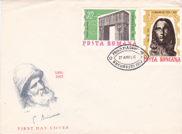 3950 ARTIST CONSTANTIN BRANCUSI COVER FDC ROMANIA 1997 - FDC