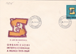 3953 INTERNATIONAL ORGANIZATION OF WORK COVER FDC ROMANIA 1969 - FDC