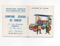CALENDRIER DE POCHE -- INVITATION AU VOYAGE - COMPTOIR GENERAL DU FUMEUR - 1964 - Petit Format : 1961-70