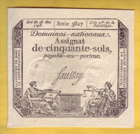 ASSIGNAT De 50 Sols. 23 Mai 1793 - Assignate