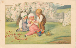 ILLUSTRATION  ** PAULI EBNER ** Joyeuses Paques   Trois Enfants - Ebner, Pauli