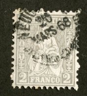 3469  Swiss 1862   Mi.#20 (o) Zum.#28  Scott #41  Cat. 4.€ -Offers Welcome!- - Usati