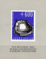 Stadion Belgrad Jugoslawien Block 9 ** 20€ Leichtathletik-EM 1962 Bloque Hb Hojita Athletic M/s Sport Bloc Bf Yugoslavia - Nuovi