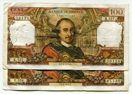 P France 100 Francs "" CORNEILLE "" 1971 - 2 Billets - 100 F 1964-1979 ''Corneille''