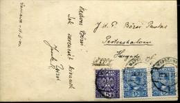 POLAND 1931 MIXED FRANKING PICTURE POSTCARD TO HUNGARY - Covers & Documents