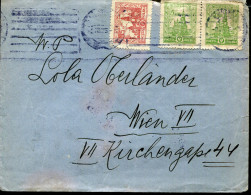 POLAND 1925 MIXED FRANKING 20 GROSZY COVER TO WIEN - Covers & Documents