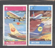Umm Al Qiwain 1972 International Airlines Aviation 2 High Values Used DE.154 - Umm Al-Qiwain