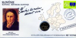 ENVELOPPE  1er JOUR + 2 EUROS 2007  !!!! - Slovenië