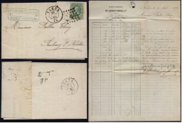 Belgium 1870 Postal History Rare Cover + Content Namur DB.234 - Enveloppes