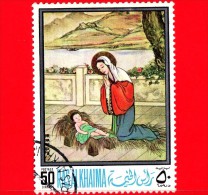 RAS AL- KHAIMA - USATO - 1968 - Dipinto - Natale - Christmas - Madonna Con Bambino - 50 - Ras Al-Khaima