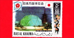 RAS AL- KHAIMA - Usato - 1970 - Esposizione Di Osaka - Expo 70 - Padiglione - Giappone - 50 - Ras Al-Khaima