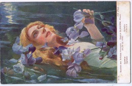 AK KÜNSTLERKARTEN SIGNIERT KARTE:GASTON BUSSIERE OPHELIE,SCHÖNE JUNGE MÄDCHEN ,SALON DE PARIS ALTE POSTKARTE 1913 - Underwood, Clarence F.