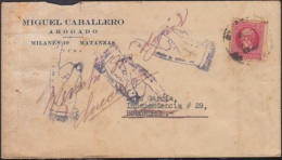 1917-H-91 CUBA. REPUBLICA. 1917. 2c.PATRIOTAS. SOBRE REENVIADO. MARCHO SIN DEJAR DIRECCION. BOLONDRON. MATANZAS. - Cartas & Documentos