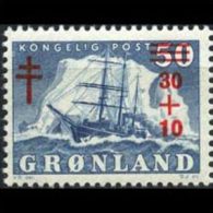 GREENLAND 1958 - Scott# B1 Polar Ship Surch. Set Of 1 MNH (XJ087) - Nuevos