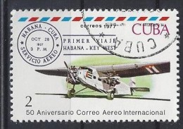 Cuba  1977  50th Ann. Of Cuban Airmail  (o)  2c - Used Stamps