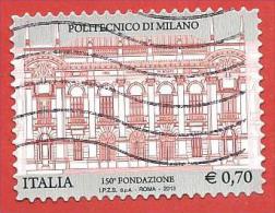 ITALIA REPUBBLICA USATO - 2013 - Politecnico Di Milano - € 0,70 - S. 3389 - 2011-20: Used