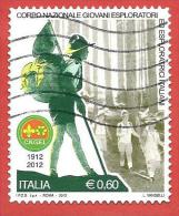 ITALIA REPUBBLICA USATO - 2012 - 100º Anniversario Corpo Nazionale Giovani Esploratori  Italiani - € 0,60 - S. 3349 - 2011-20: Used
