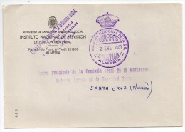 Carta Con Matasello Tesoreria Territorial De La S.S (almeria) - Franchise Postale