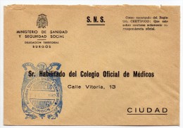 Carta Con Matasello Delegacion Territorial Sanidad Y Seguridad Social (Burgos) - Franchigia Postale
