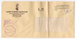 Carta Con Matasello Delegacion Territorial De Sanidad Y Seguridad Social (Castellon) - Franquicia Postal