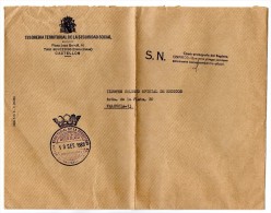 Carta Con Matasello Tesoreria Territorial De Sanidad Y Seguridad Social (Castellon) - Franchigia Postale