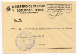 Carta Con Matasello Ministerio De Sanidad Y Seguridad Social (granada) - Vrijstelling Van Portkosten
