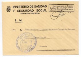 Carta Con Matasello Ministerio De Sanidad Y Seguridad Social (granada) - Franquicia Postal