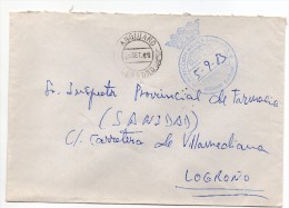 Carta Con Matasello Inspeccion Medica Sanitaria ( La Rioja) - Vrijstelling Van Portkosten