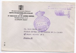 Carta Con Matasello Instuto Nacional De La Salud (madrid) - Vrijstelling Van Portkosten
