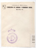 Papel Con Matasello Conselleria De Sanidad Y Seguridad Social (murcia) - Postage Free