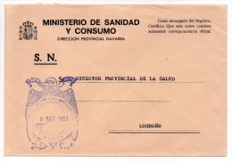 Carta Con Matasello Ministerio De Sanidad Y Consumo (navarra) - Postage Free